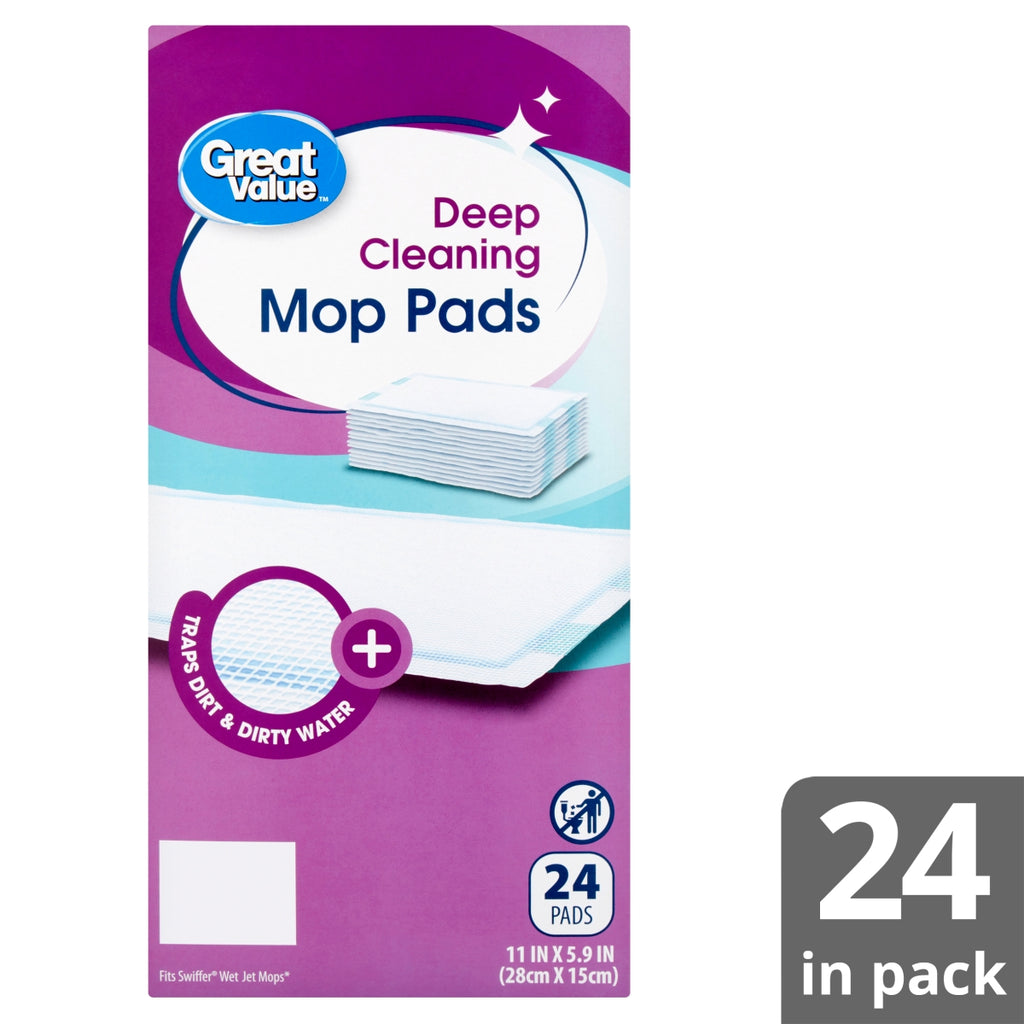 Deep Cleaning Mop Pads, 24 count