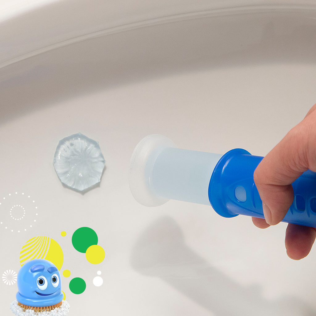 Fresh Gel Toilet Cleaning Stamp, Rainshower, Dispenser with 4 Refills