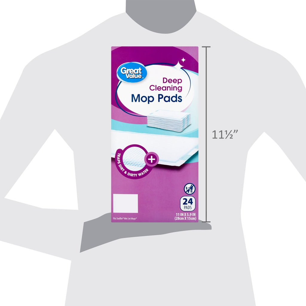 Deep Cleaning Mop Pads, 24 count