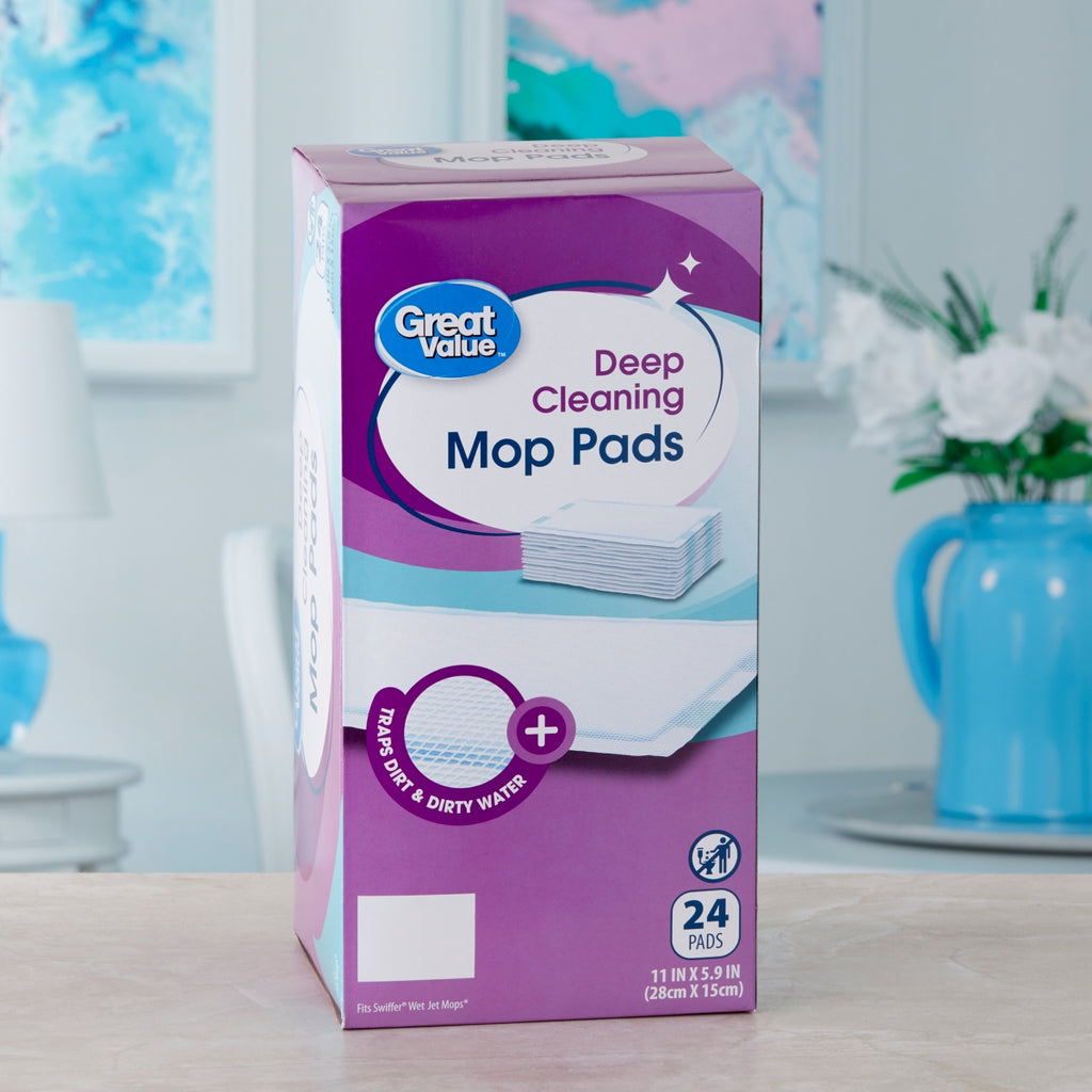 Deep Cleaning Mop Pads, 24 count